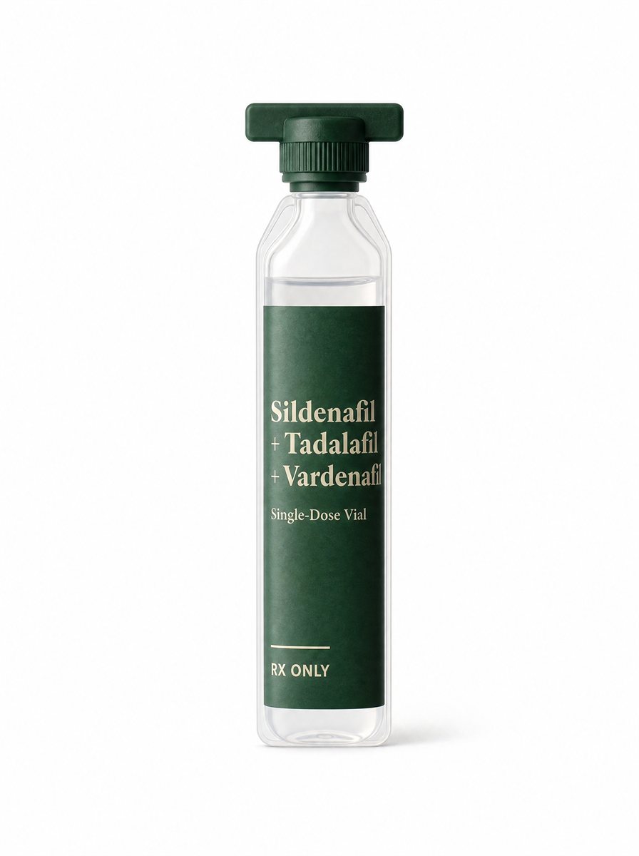 Sildenafil + Tadalafil + Vardenafil — 10 single-dose vials — unbranded product render